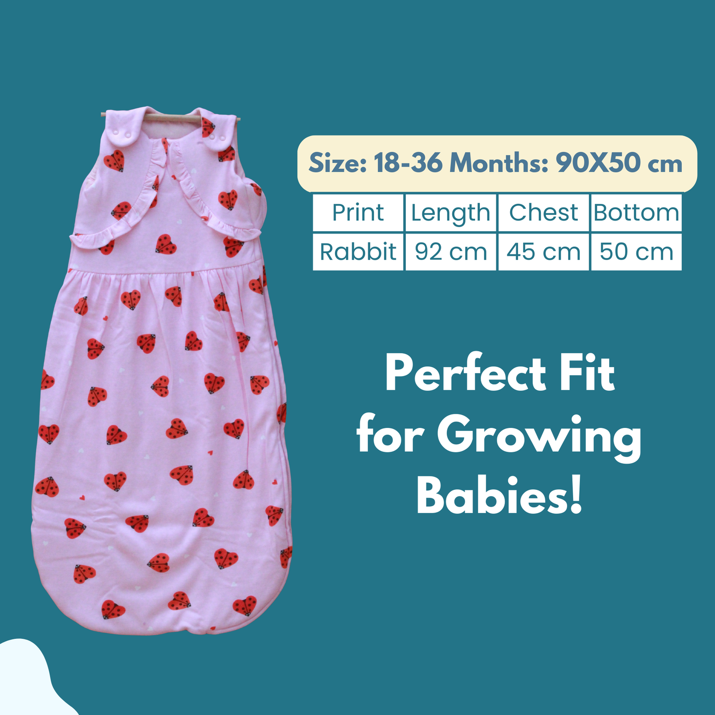 Organic Cotton Baby Sleep Sack 1.5 TOG, Pack of 1 – Pink Butterfly