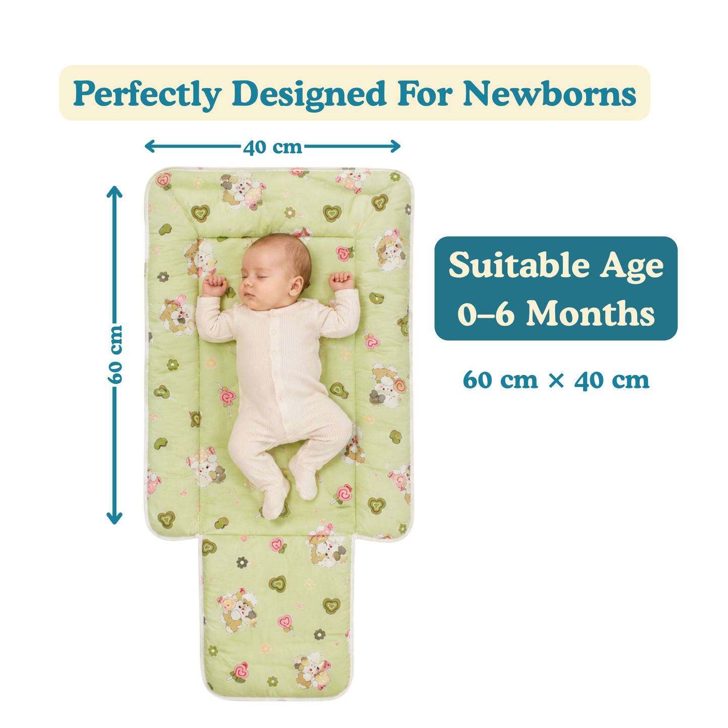 Sweet Bunny Premium Cotton Baby Carry Nest with Hood & Secure Zip (0–6 Months)