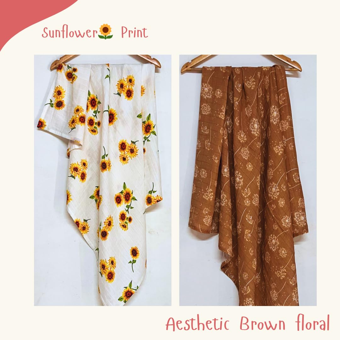 100% Cotton Muslin Cloth for Baby Towel/Swaddle Pack of 2, 120 * 100 cm(49 * 39) inches