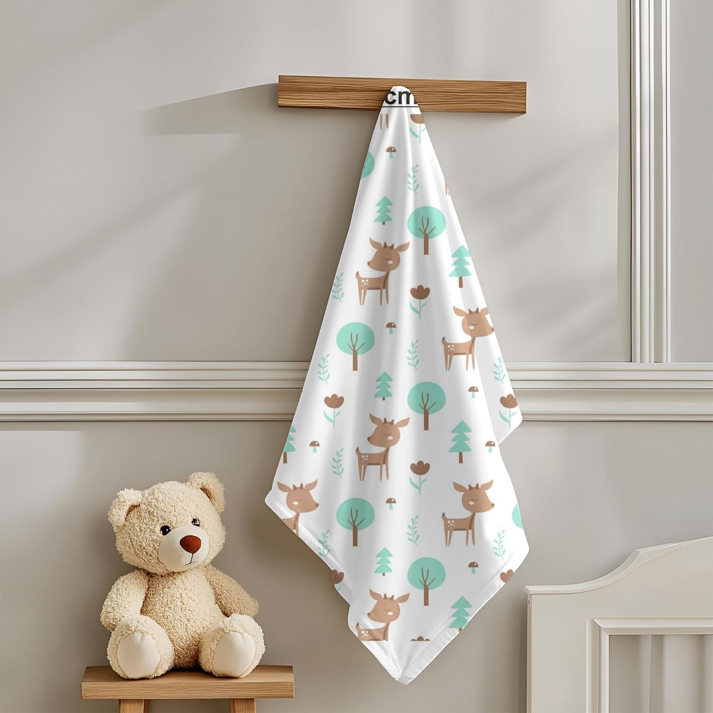 Deer & elephant Printed Organic & Cotton Swaddles Pack of 2, 100 x 100 cm