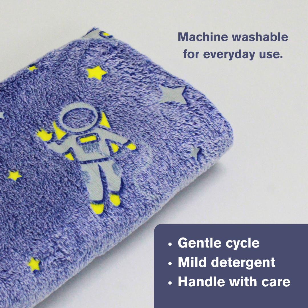 Space Travel Glow in the Dark Baby Blanket for Kids – 145 × 85 cm | Pack of 1