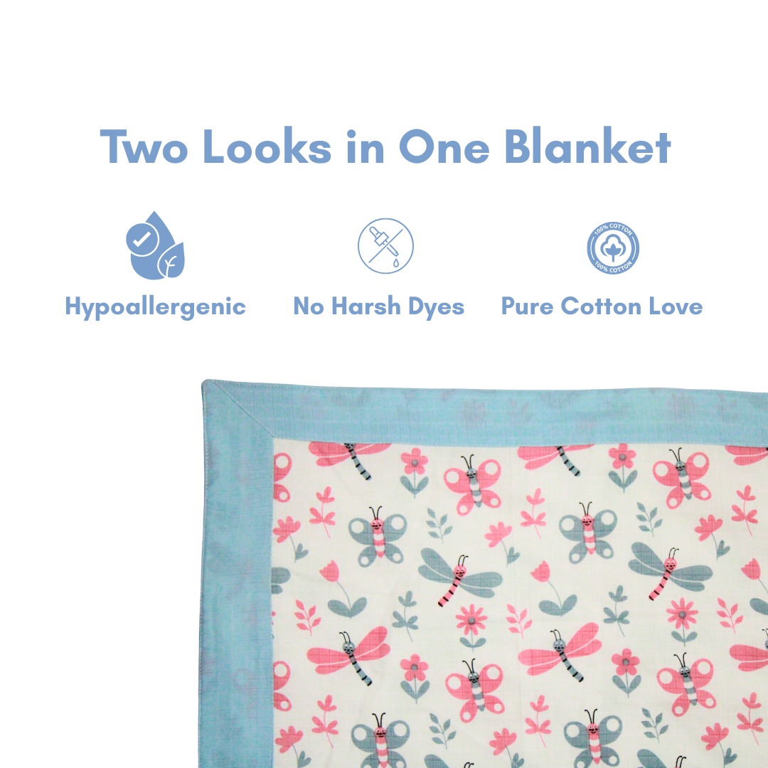 Bigmoon Organic Muslin Reversible Baby Blanket – 6-Layer Soft Cotton Blanket for Newborns, Boys & Girls (105 x 105 cm Penquin Print)