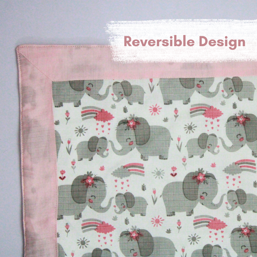 Bigmoon Organic Muslin Reversible Baby Blanket – 6-Layer Soft Cotton Blanket for Newborns, Boys & Girls (105 x 105 cm Elephant Print)