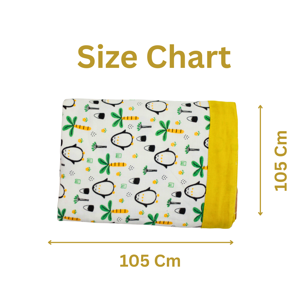 Bigmoon Organic Muslin Reversible Baby Blanket – 6-Layer Soft Cotton Blanket for Newborns, Boys & Girls (105 x 105 cm, Elephant Print)