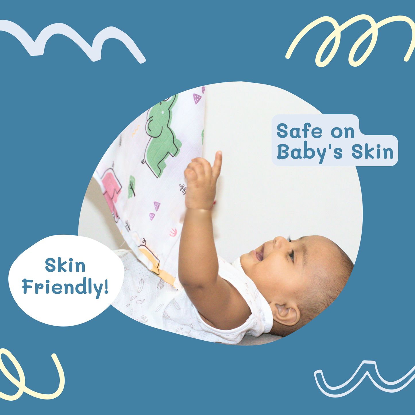 Organic Muslin Cotton Baby Napkins – Set of 12