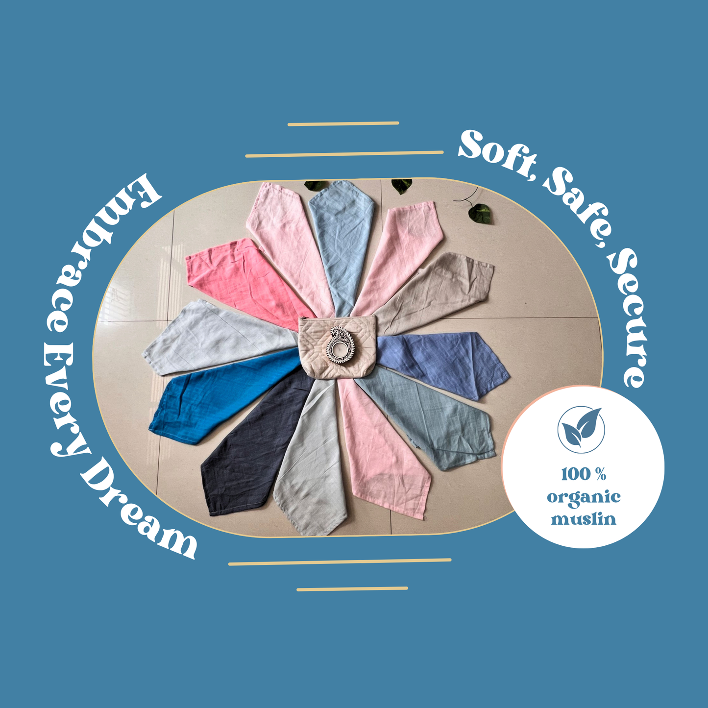 Colorful Baby Hankies Set of 12 Size : 12 x 12 inch | 100% Cotton | Soft, Gentle & Reusable |  Diwali Festive Offer