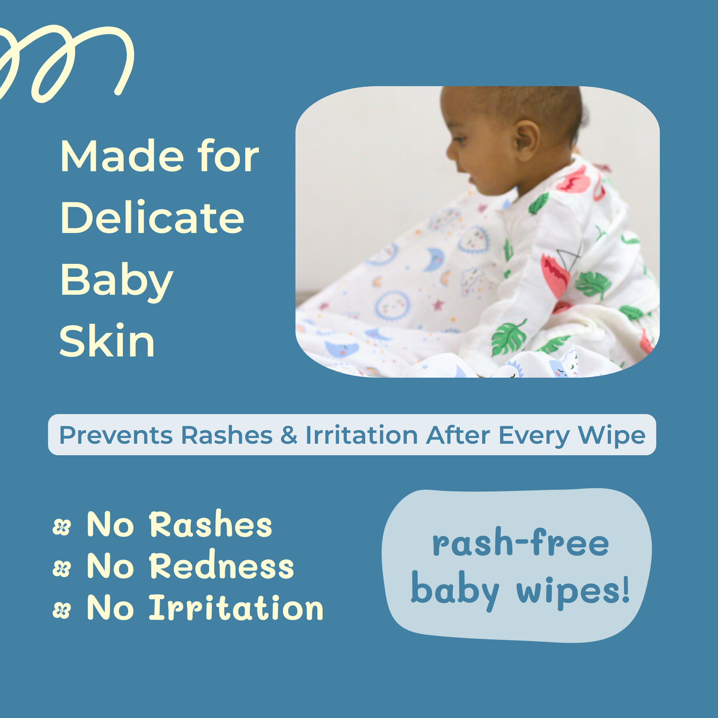 Organic Muslin Cotton Baby Napkins – Set of 12