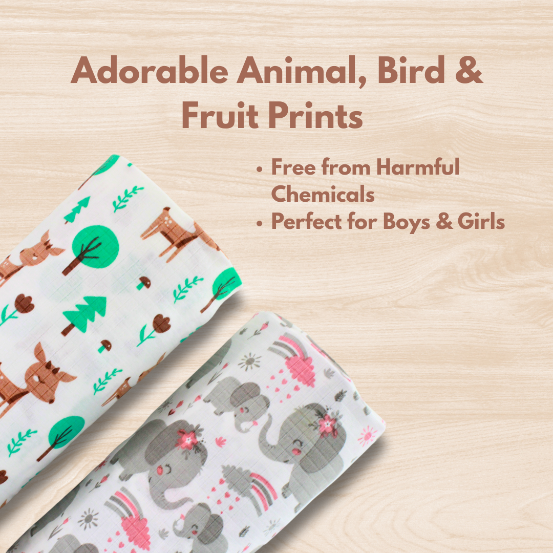 organic Muslin Baby Swaddle Set, Pack of 6