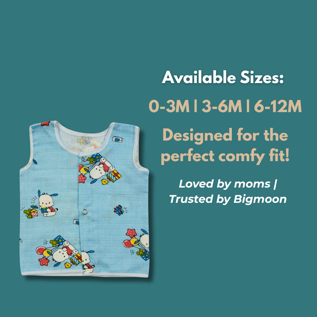 100% Cotton Muslin Button Jabla for Newborns & Infants | Pack of 5