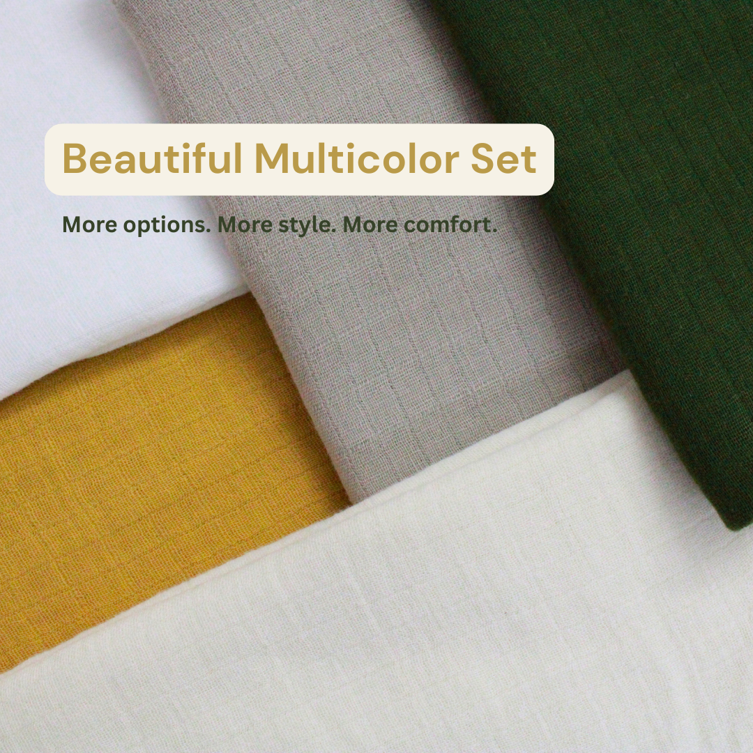 Muslin Baby Bath Towels (Pack of 5), 100×70 cm | Newborn to Toddler