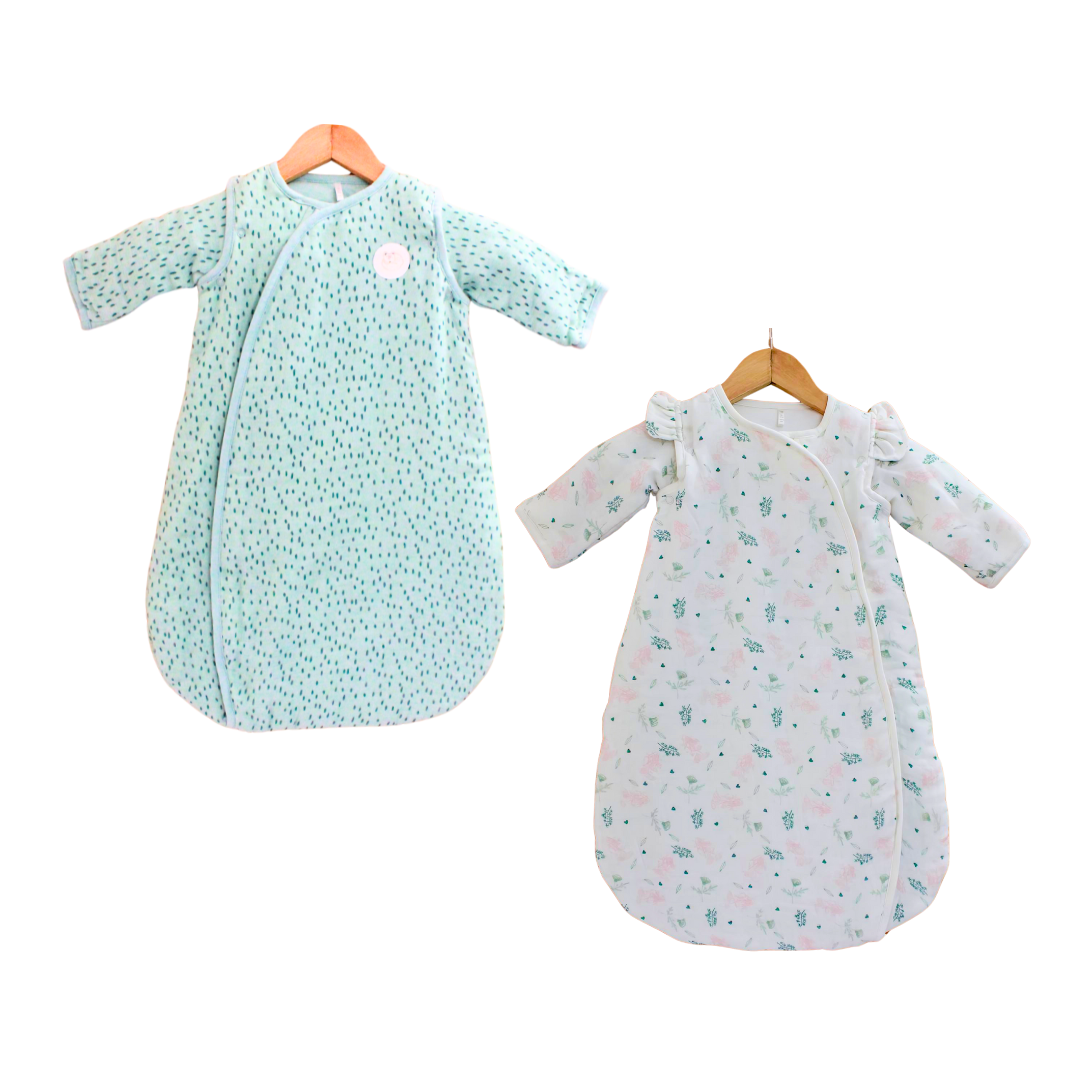 2.5 TOG 100% Cotton Baby wearable Blanket - Combo Pack of 2 for 0-6 Month (45 x 67 cm)