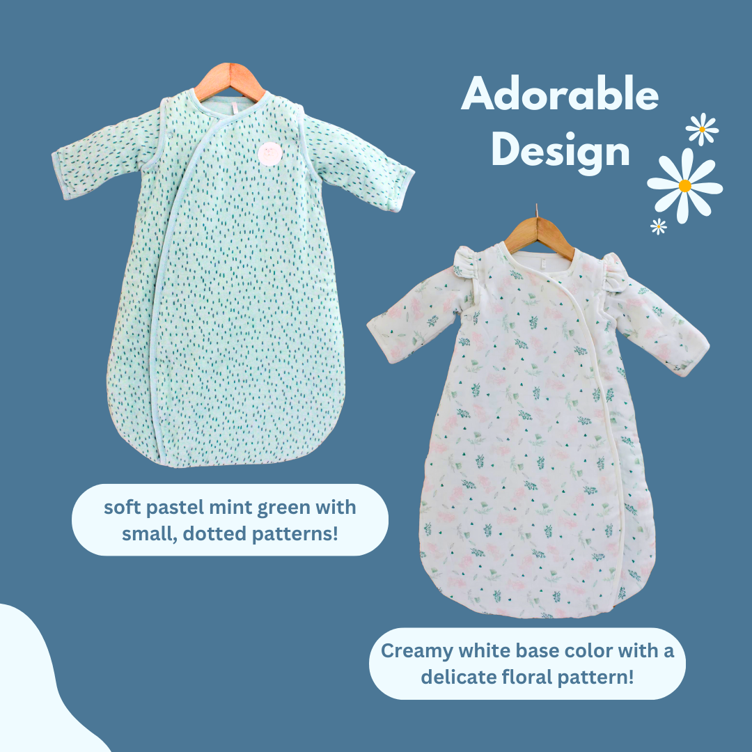2.5 TOG 100% Cotton Baby wearable Blanket - Combo Pack of 2 for 0-6 Month (45 x 67 cm)