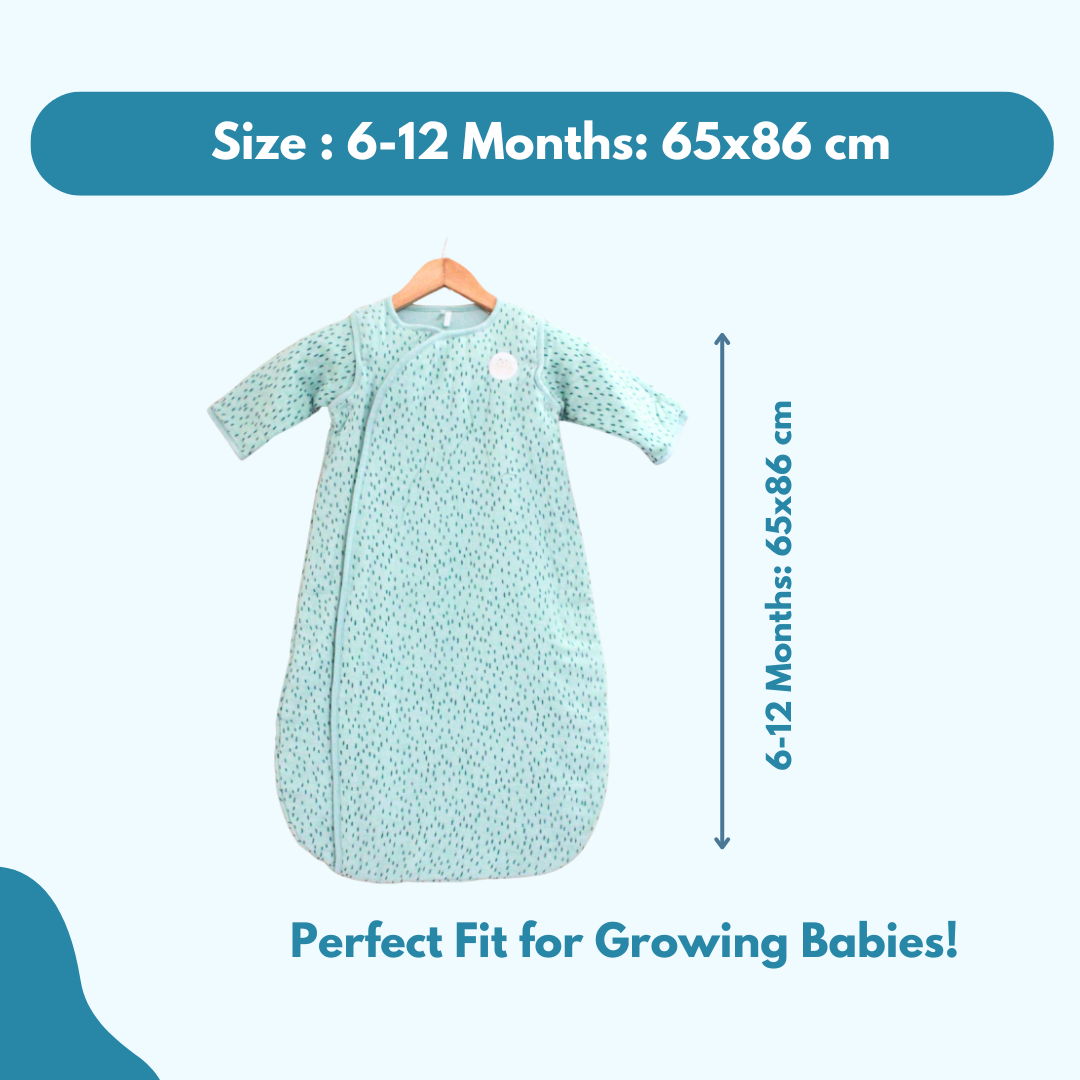2.5 TOG 100% Cotton Sleep Sack, Floral Baby Wearable Blanket for 6-12 Month, 86x65 cm