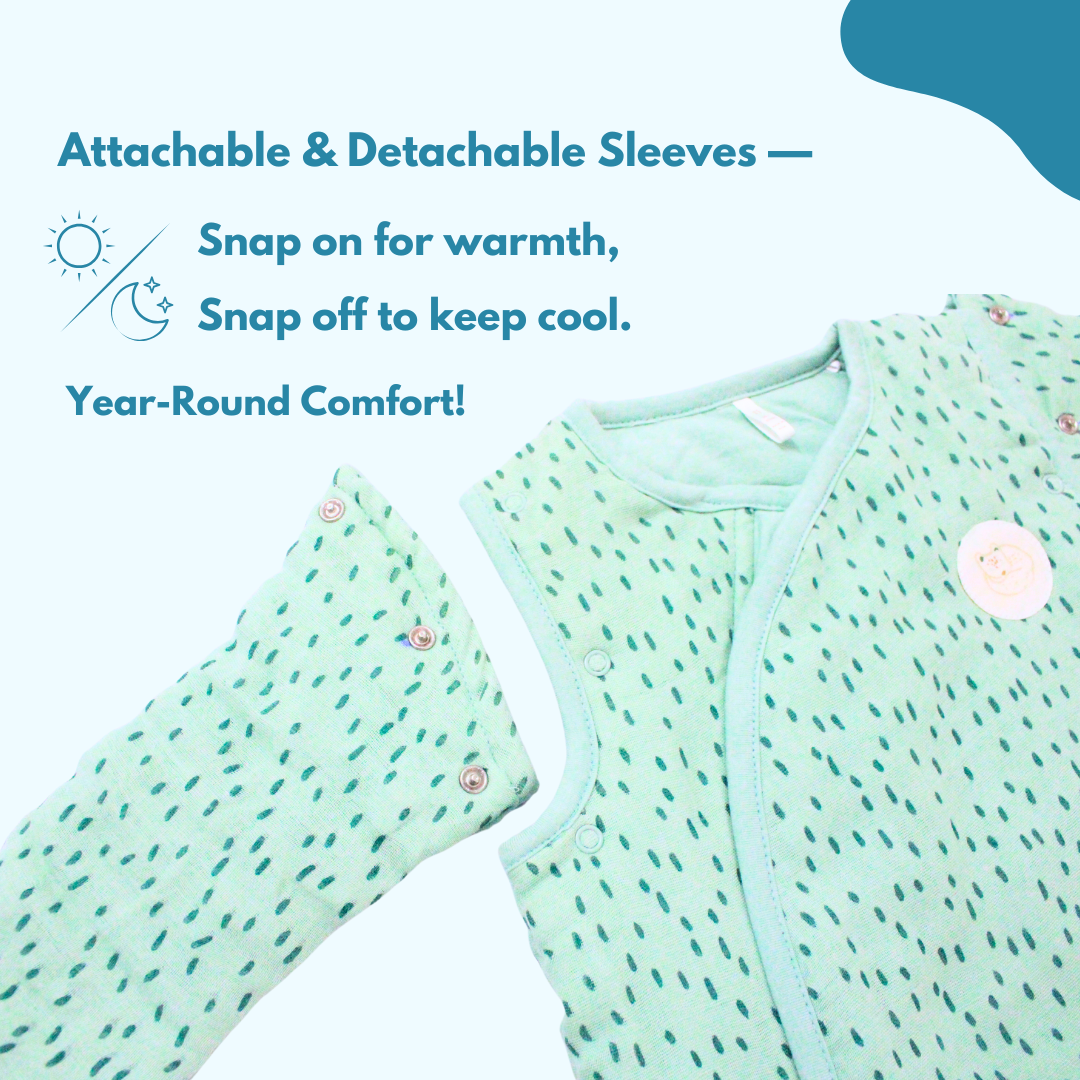 2.5 TOG 100% Cotton Sleep Sack, Floral Baby Wearable Blanket for 6-12 Month, 86x65 cm