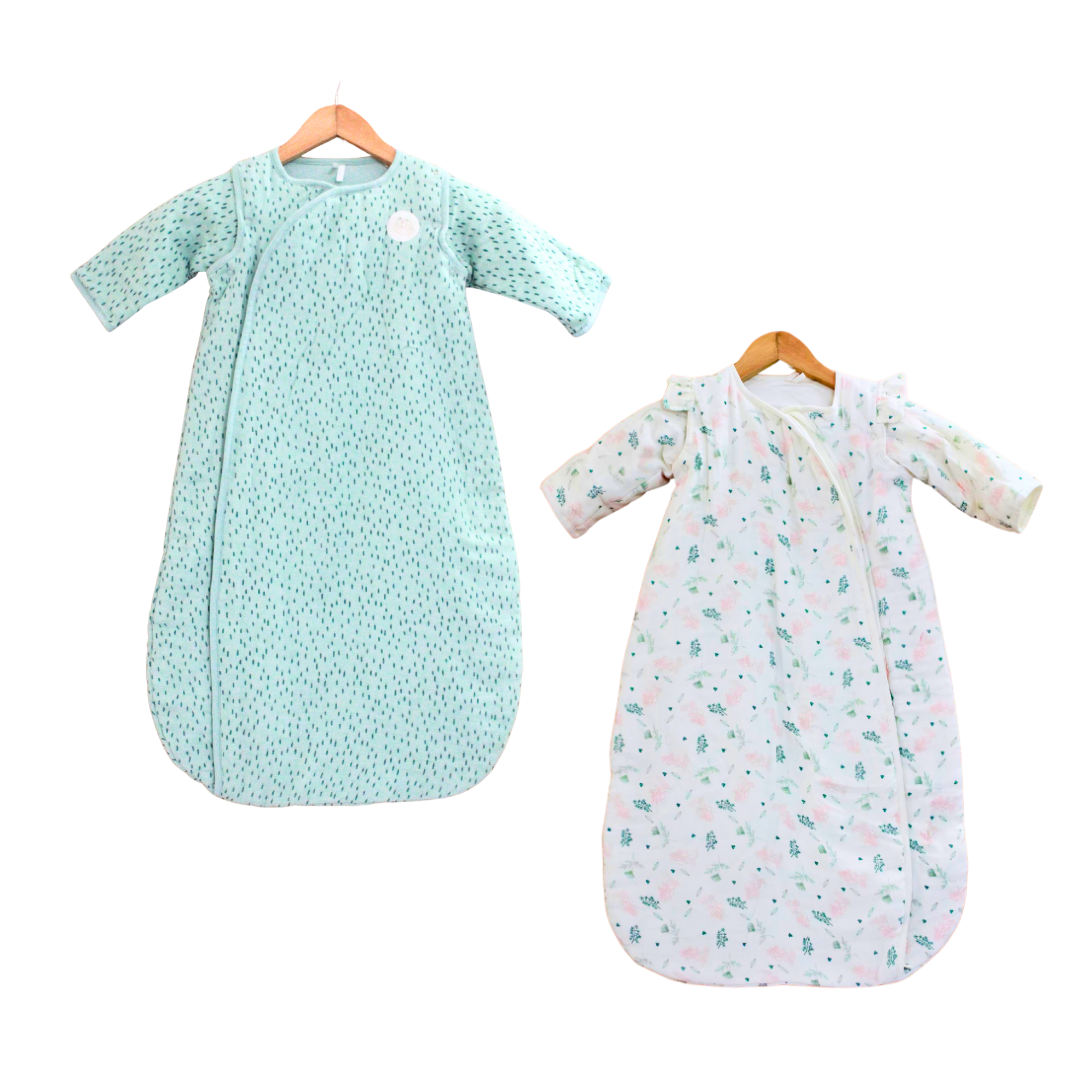 2.5 TOG 100% Cotton Baby wearable Blanket - Combo Pack of 2, 86x65 cm (Sleep Sack)