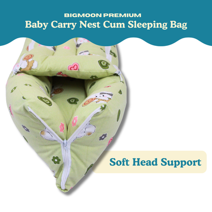 Little Dino Dreams Premium Cotton Baby Carry Nest with Hood & Secure Zip (0–6 Months)