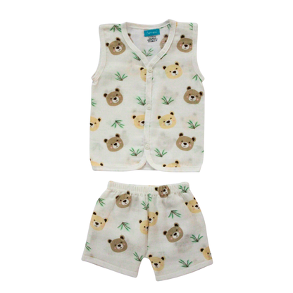 Teddy Meadow Muslin Trouser Set | Pack of 1 | 3-6 Month