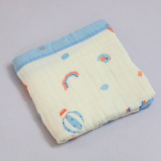 6 Layer Dreamy Sky Balloon Muslin Baby Blanket 110x100 cm - Pack of 1