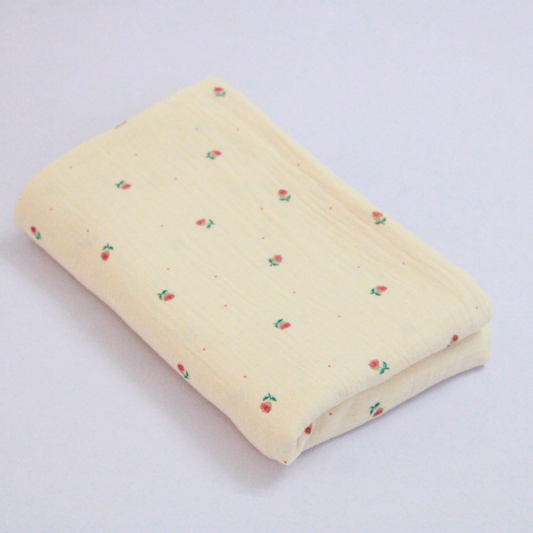 Delicate Pink Rosebud Muslin Swaddle Blanket | 120 x 100 cm , Pack of 1