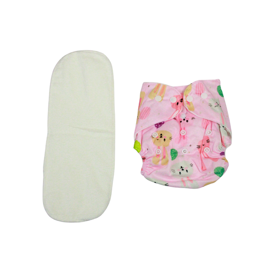 Bunny Bliss Adjustable Reusable Cloth Diaper with Insert Pad | 0–12 Months