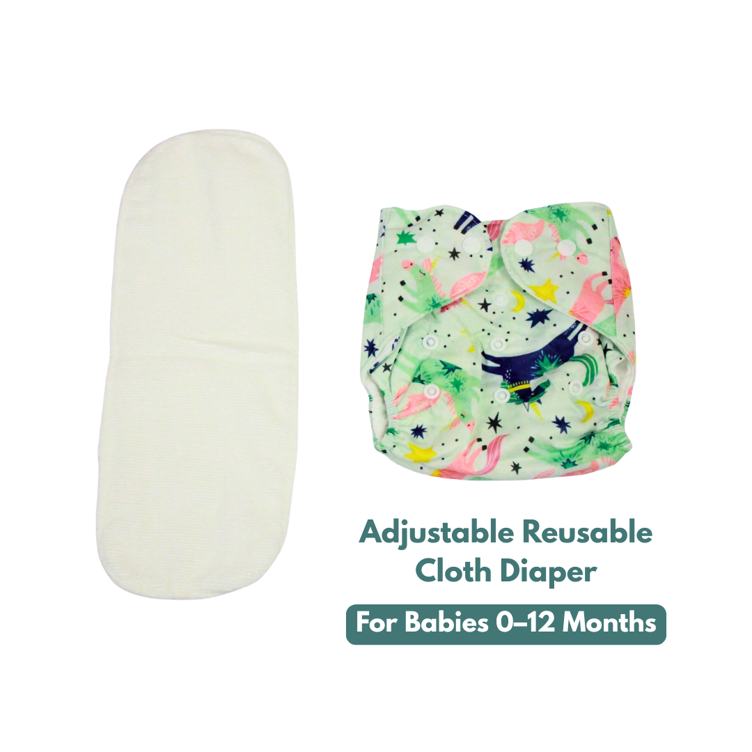 Unicorn Fantasy Adjustable Reusable Cloth Diaper with Insert Pad | 0–12 Months