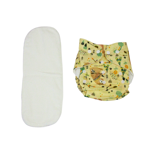 Tribal Safari Adjustable Reusable Cloth Diaper with Insert Pad | 0–12 Months