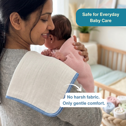 100% Organic Muslin Double layer Baby Face Towel (30 x 30 cm, Pack of 6)