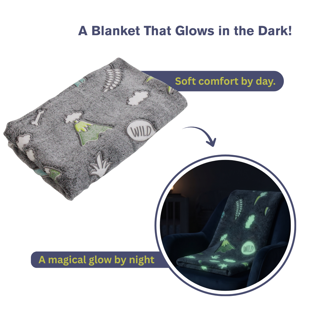 Wild Forest Glow in the Dark Baby Blanket for Kids – 145 × 85 cm | Pack of 1