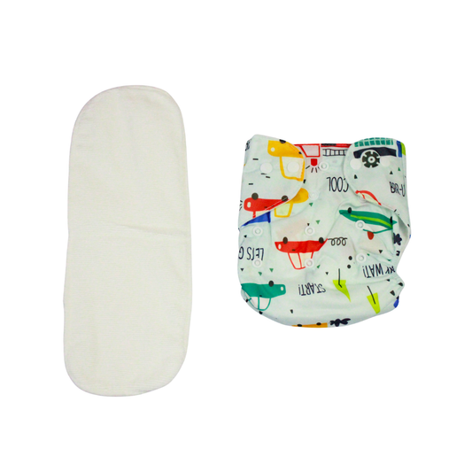 Tiny Wheels Adventure Adjustable Reusable Cloth Diaper with Insert Pad | 0–12 Months