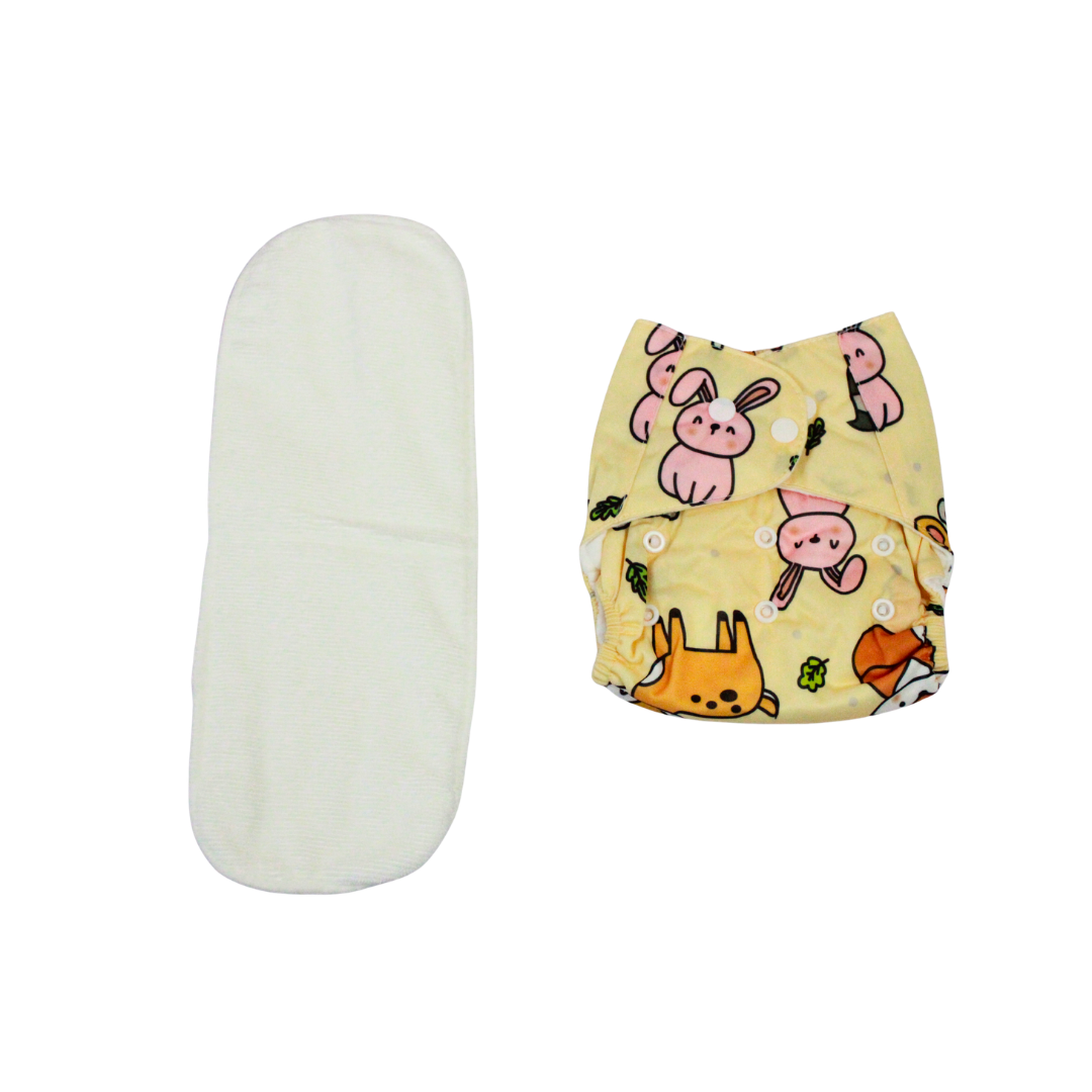 Sunny Bunny Garden Adjustable Reusable Cloth Diaper with Insert Pad | 0–12 Months