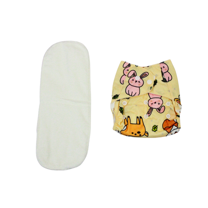 Sunny Bunny Garden Adjustable Reusable Cloth Diaper with Insert Pad | 0–12 Months