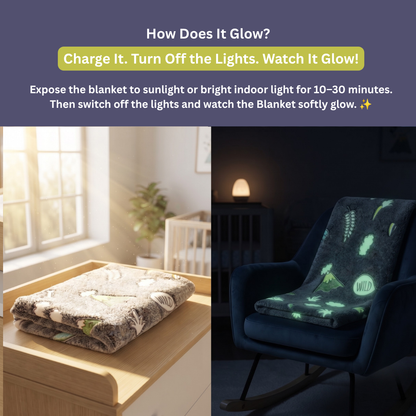 Wild Forest Glow in the Dark Baby Blanket for Kids – 145 × 85 cm | Pack of 1