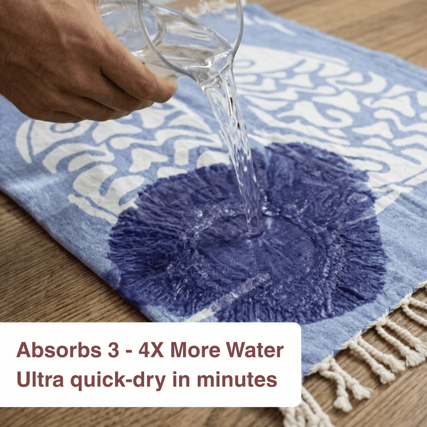 Blue Bamboo Bath Towel 190 x 95 cm - 380 GSM | Pack of 1
