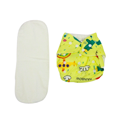 Rainbow Ride Adjustable Reusable Cloth Diaper with Insert Pad | 0–12 Months