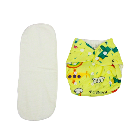 Rainbow Ride Adjustable Reusable Cloth Diaper with Insert Pad | 0–12 Months