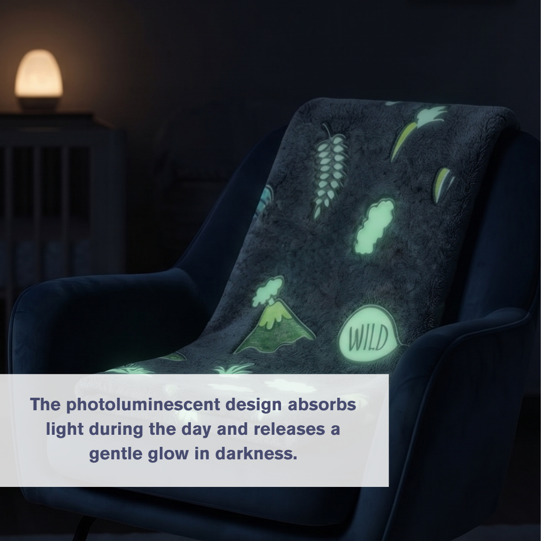 Wild Forest Glow in the Dark Baby Blanket for Kids – 145 × 85 cm | Pack of 1