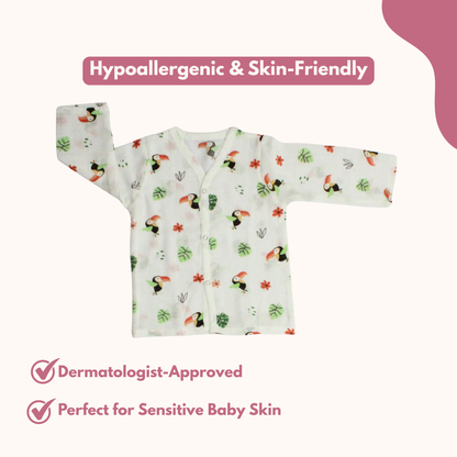 Organic Muslin Sleepsuit | Full Sleeve Top & Pant (Pack of 1, toucan bird)