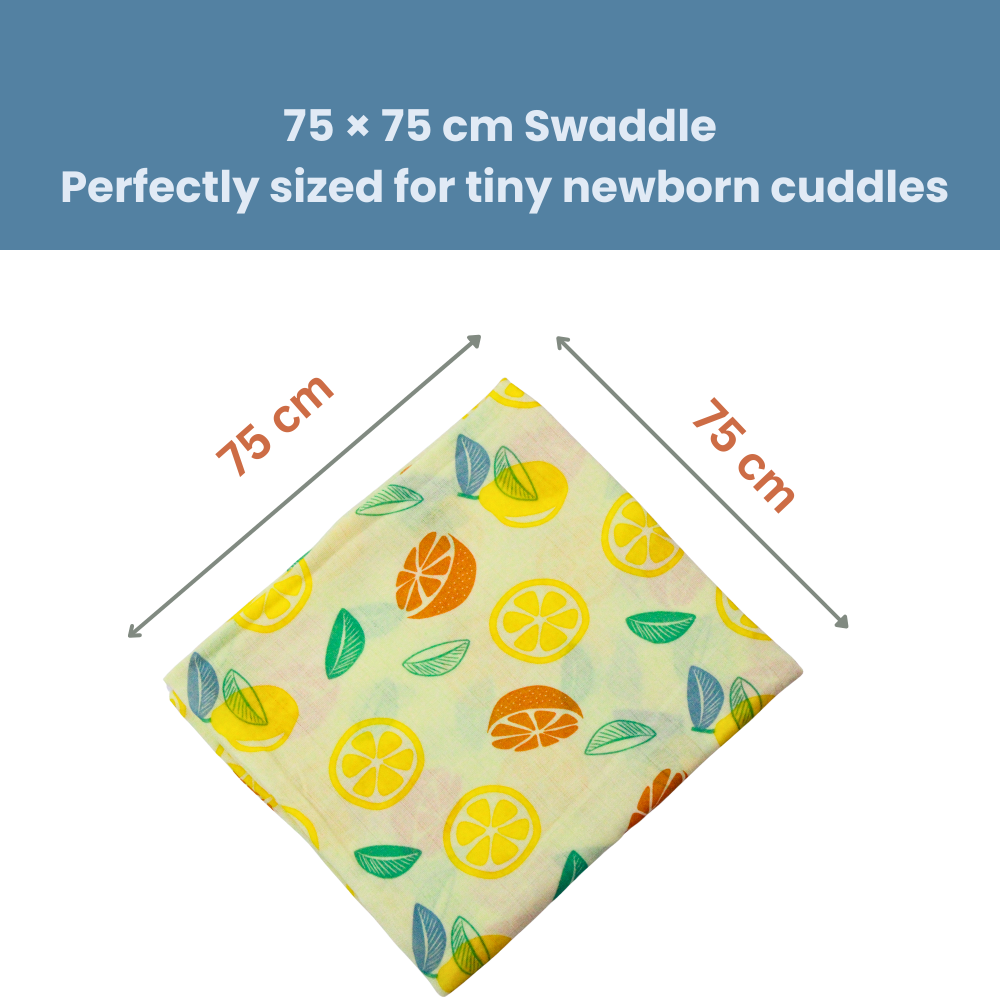 Orange & fox 100% GOTS Certified | Double Layer Muslin Swaddle (75 x 75 cm, Pack of 2)