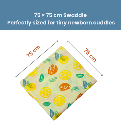 Orange & fox 100% GOTS Certified | Double Layer Muslin Swaddle (75 x 75 cm, Pack of 2)