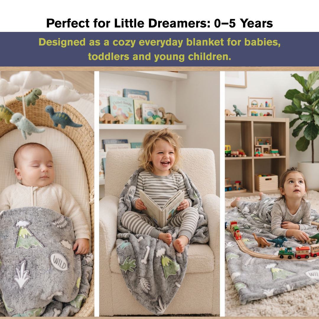 Wild Forest Glow in the Dark Baby Blanket for Kids – 145 × 85 cm | Pack of 1