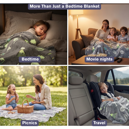 Wild Forest Glow in the Dark Baby Blanket for Kids – 145 × 85 cm | Pack of 1