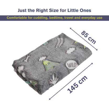 Wild Forest Glow in the Dark Baby Blanket for Kids – 145 × 85 cm | Pack of 1