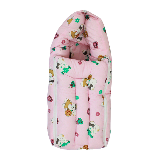 Sweet Bunny Premium Cotton Baby Carry Nest with Hood & Secure Zip (0–6 Months)