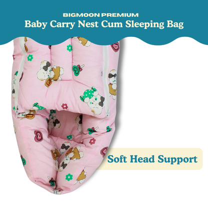 Sweet Bunny Premium Cotton Baby Carry Nest with Hood & Secure Zip (0–6 Months)