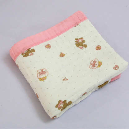 6 Layer Little Teddy Garden Print Baby Blanket 110x100 cm - Pack of 1
