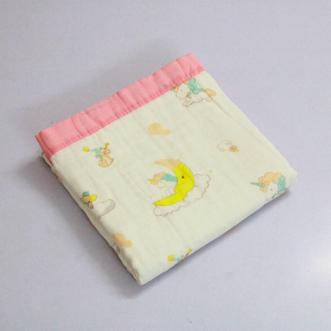 6 Layer Unicorn Dream Print Baby Blanket 110x100 cm - Pack of 1