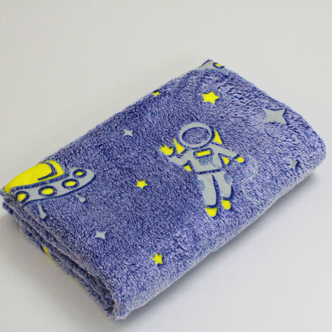 Space Travel Glow in the Dark Baby Blanket for Kids – 145 × 85 cm | Pack of 1