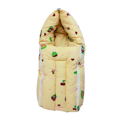 Tiny Teddy Premium Cotton Baby Carry Nest with Hood & Secure Zip (0–6 Months)