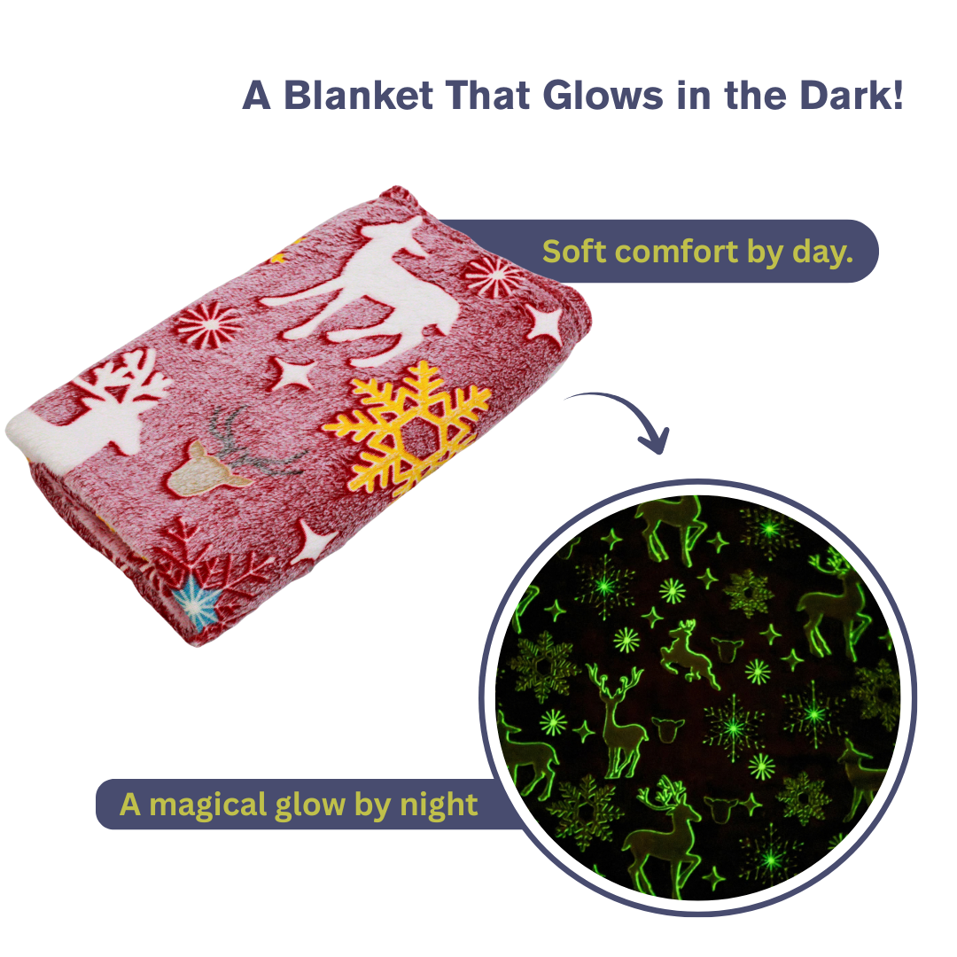 Winter Wonderland Glow in the Dark Baby Blanket for Kids – 145 × 85 cm | Pack of 1