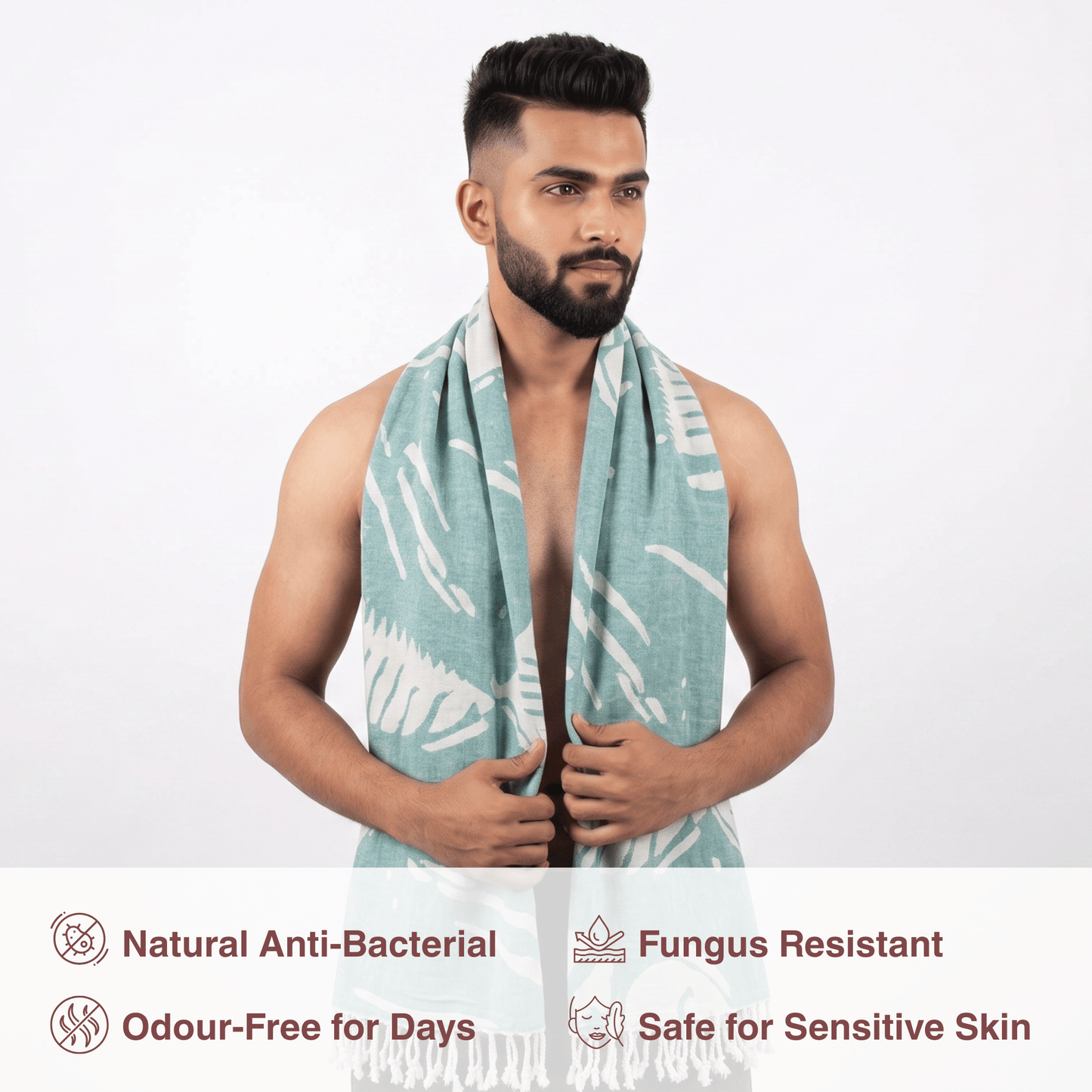Green Bamboo Bath Towel 190 x 95 cm - 380 GSM | Pack of 1